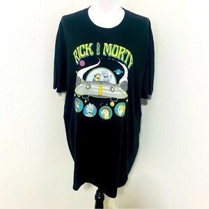 Cartoon Network Rick and Morty Black Unisex Graphic T-Shirt Colorful 100% Cotton